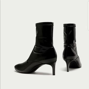 Zara black ankle sock booties Sz 6